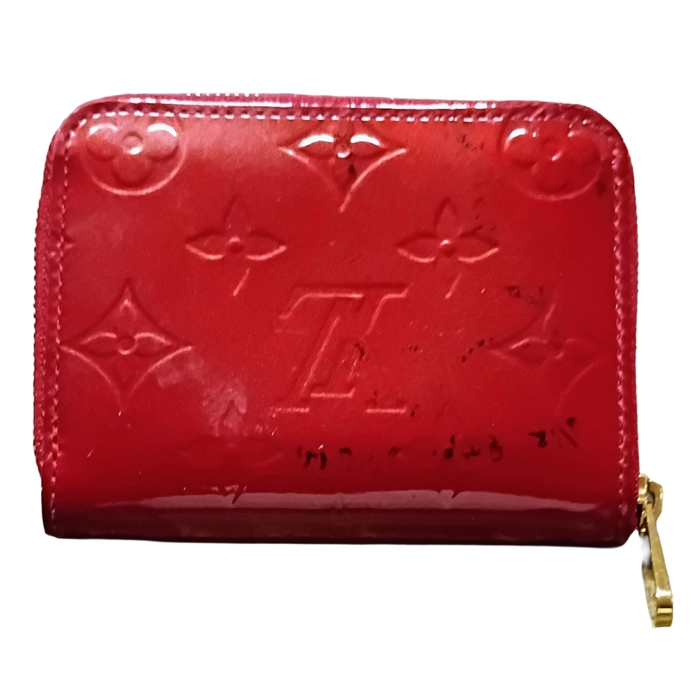 Louis Vuitton Red Vernis Zip Coin Wallet Monogram - Picture 2 of 7